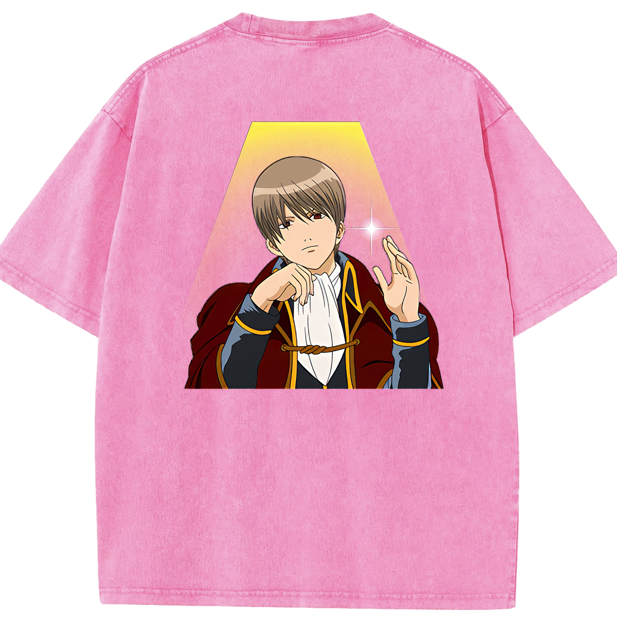 （画像用） ぎんたま 坂田銀時（さかたぎんとき） 神楽 志村新八（しむら しんぱち） GINTAMA Sakata Gintoki Kagura Shimura Shinpachi 綿100% ヴィンテージ風 半袖Tシャツ（背面プリント）